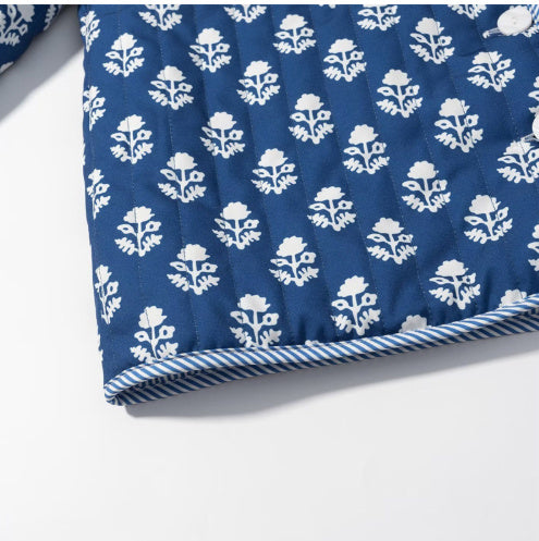 Women's Stand Collar Printed Reversible Cotton Coat Coat