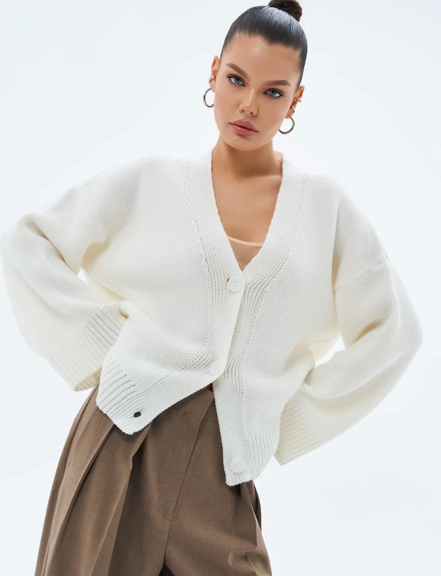 Thick Knit Cardigan Baggy Coat