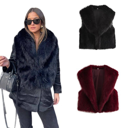 Artificial Fur Cardigan Sleeveless Vest Women's Outer Wear