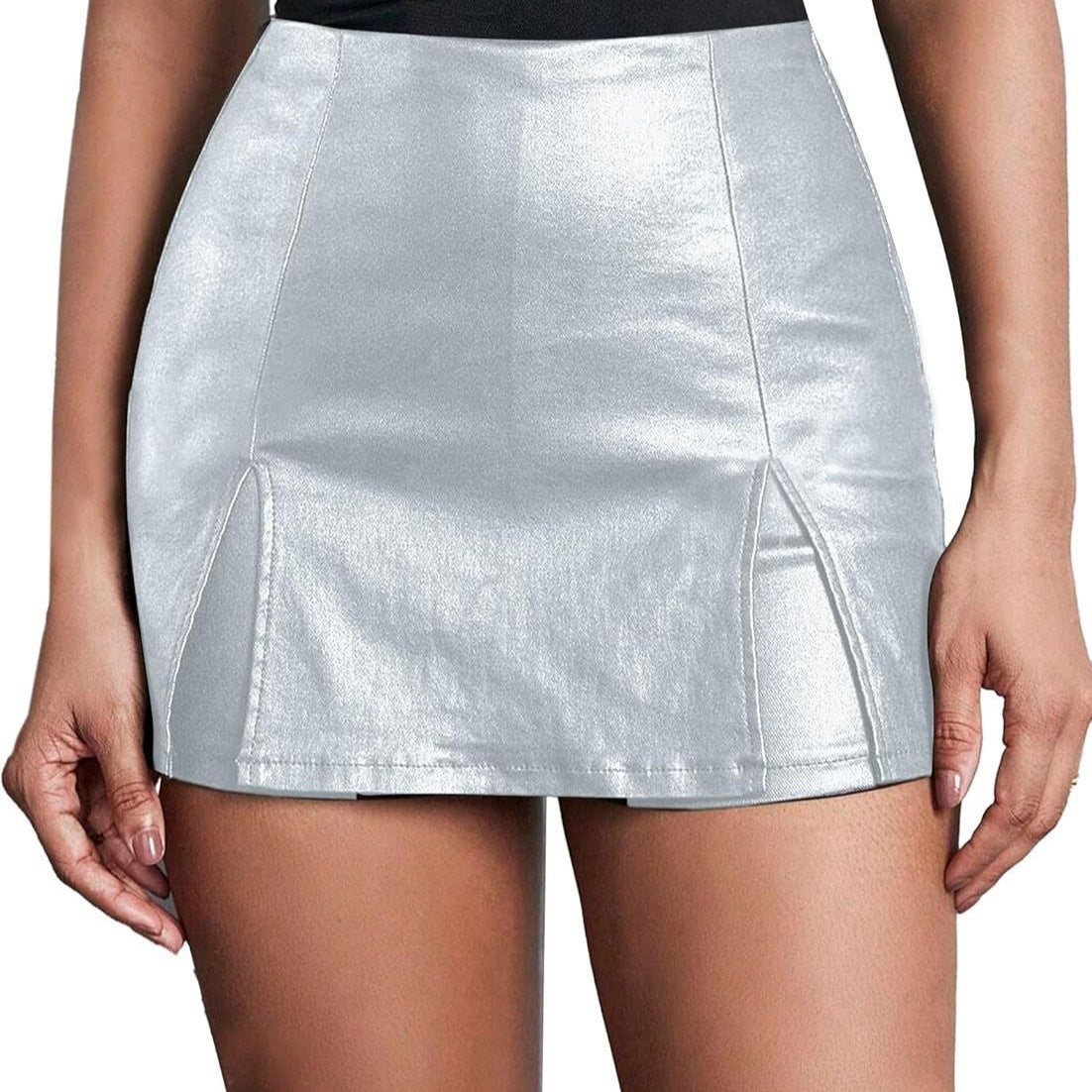 Ladies Low Waist Anti-exposure PU Leather Shorts