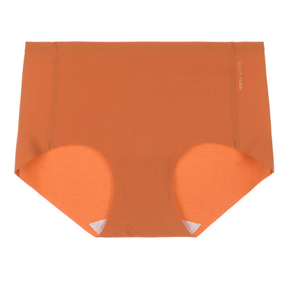 Ice Silk Underwear For Women Traceless Mid Waist Cotton Crotch Antibacterial