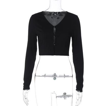 European And American Women's Clothing Fashion Sexy Long-sleeved Top