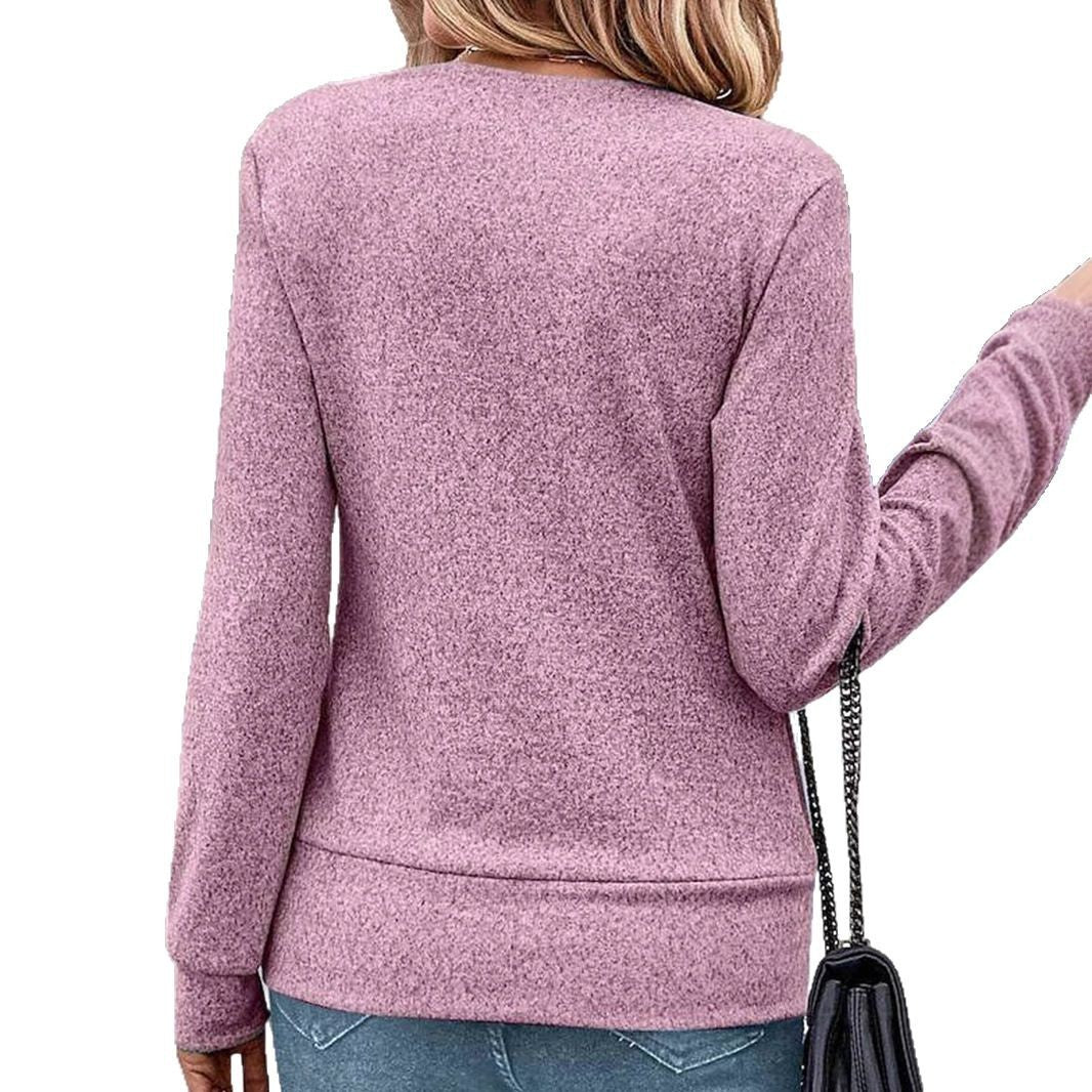 Women's V-neck Long-sleeved False Two-piece Suit Top