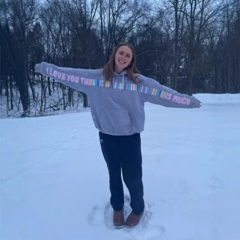 Rainbow Bar Printed Hoodie Retro Long-sleeved Sweater