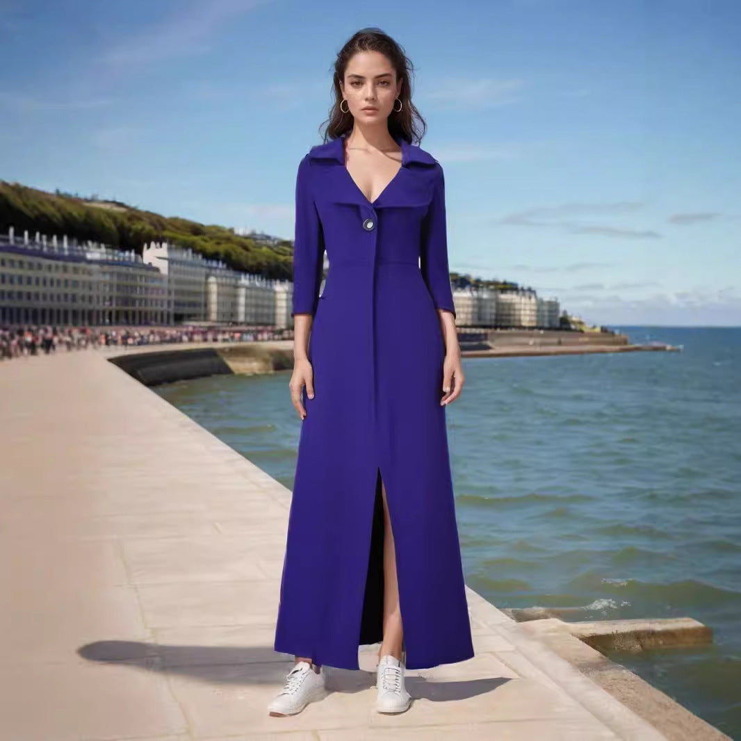 Autumn And Winter Coat Women's Turtleneck Woolen Coat