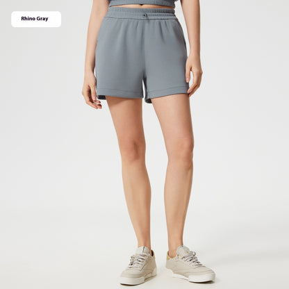 Drawstring High Waist Cloud Feeling Skin-friendly Running Wide Leg Casual Shorts