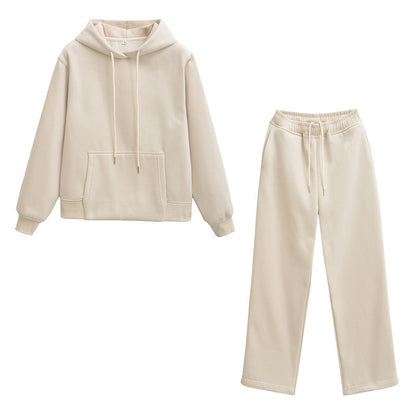 Women's Hooded Sweater Wide-leg Pants