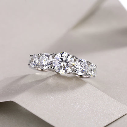 1 Carat Moissanite Wedding Ring in S925 Silver