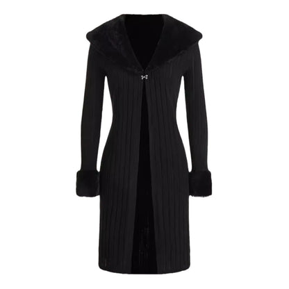 Slim Fit Slimming Knitted Casual Top Trench Coat