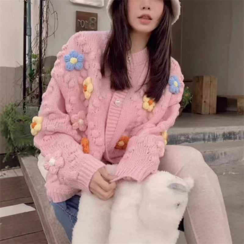 Girly Style Sweater All-matching Youthful-looking Coat For Women