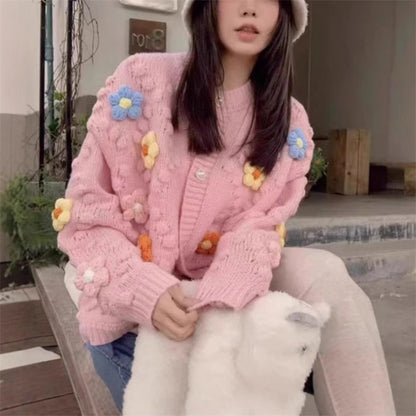 Girly Style Sweater All-matching Youthful-looking Coat For Women