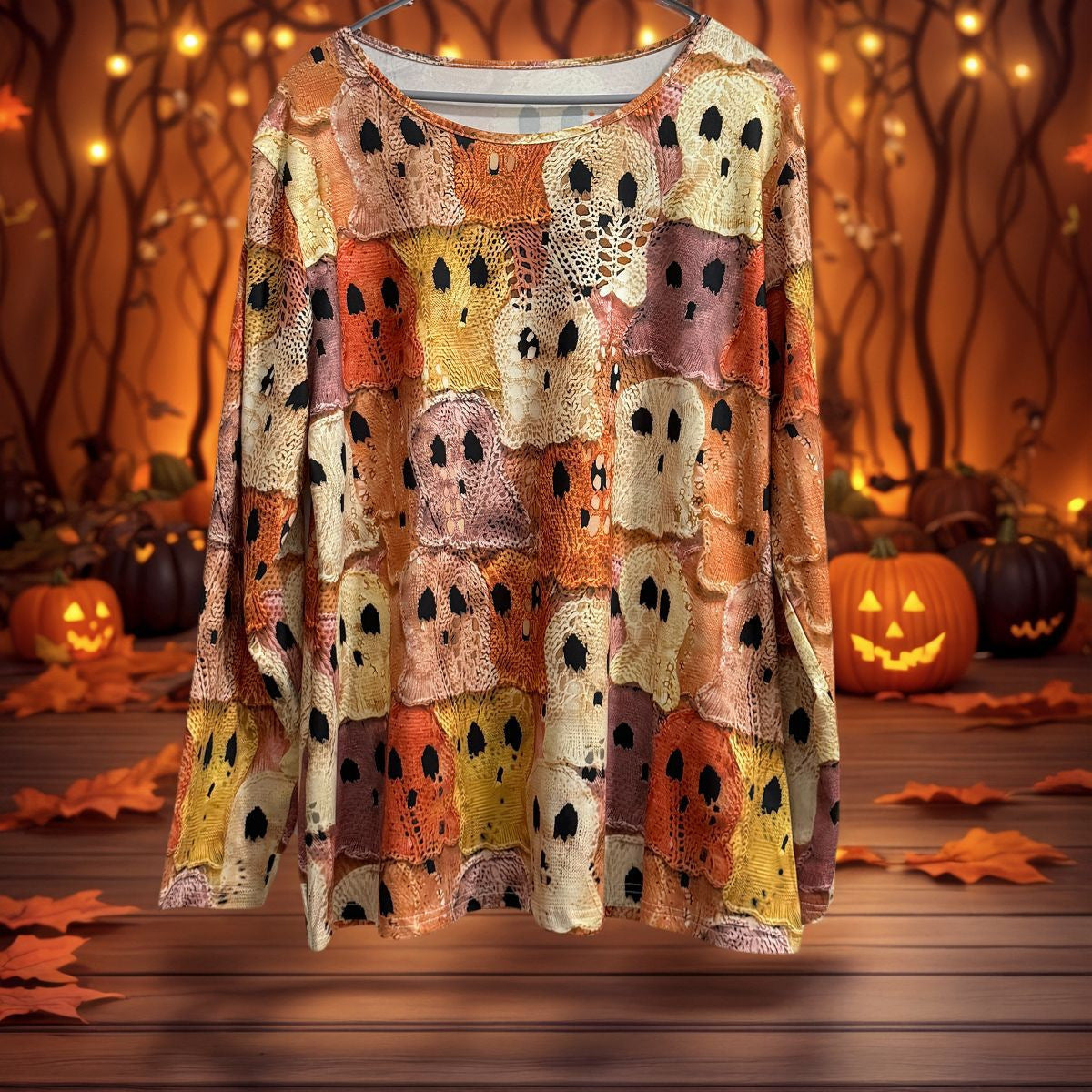 Women's Halloween Theme Printed T-shirt Holiday Dress Up