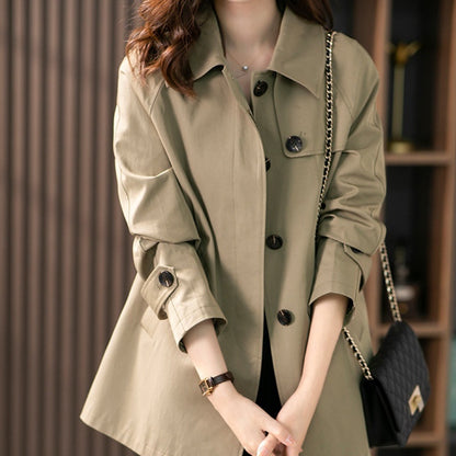 British Style Short Trench Coat Textured Spring And Autumn Women's Clothing