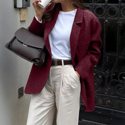 Casual High-end Solid Color Suit Jacket Women's Clothing