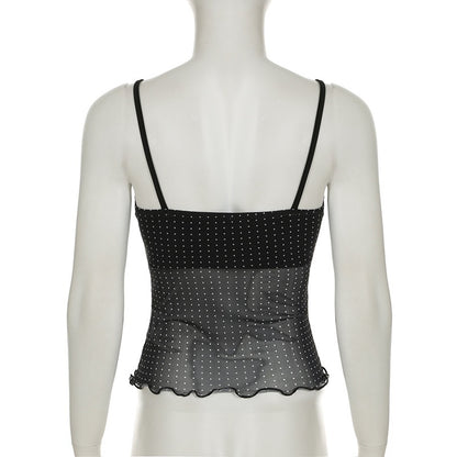 New Dot Sexy Backless Gauzy Strap Hot Girl See-through Women