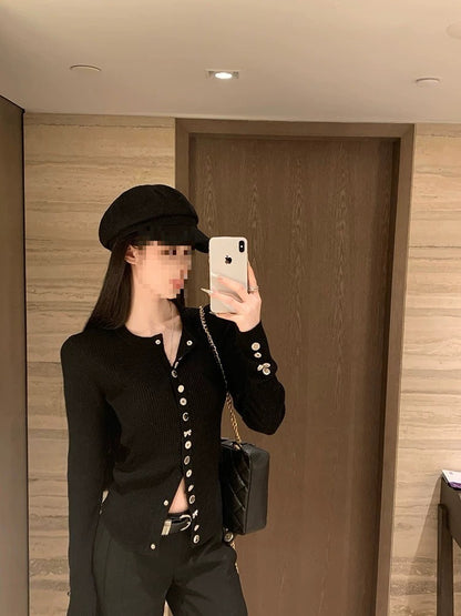 Long Sleeve All-matching Slim-fit Knitted Cardigan