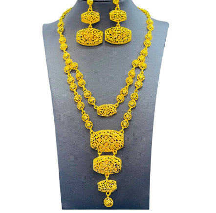 Arabic Bridal Jewelry Set – Necklace, Bracelet, Earrings & Ring