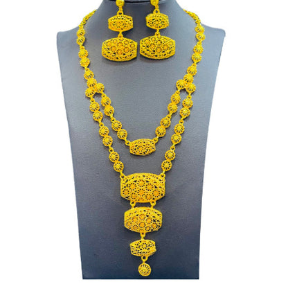 Arabic Bridal Jewelry Set – Necklace, Bracelet, Earrings & Ring