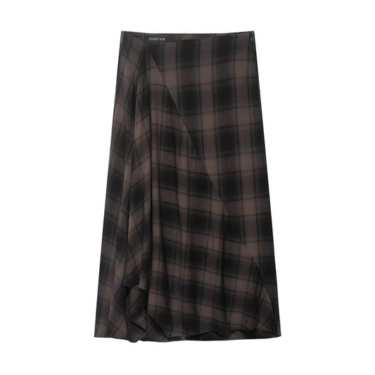 Women's Plaid Midi Skirt