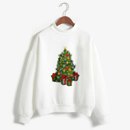 Christmas Printing Turtleneck Sweater Women