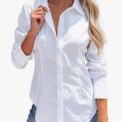 Pure Color All-matching Office Temperament Shirt Top