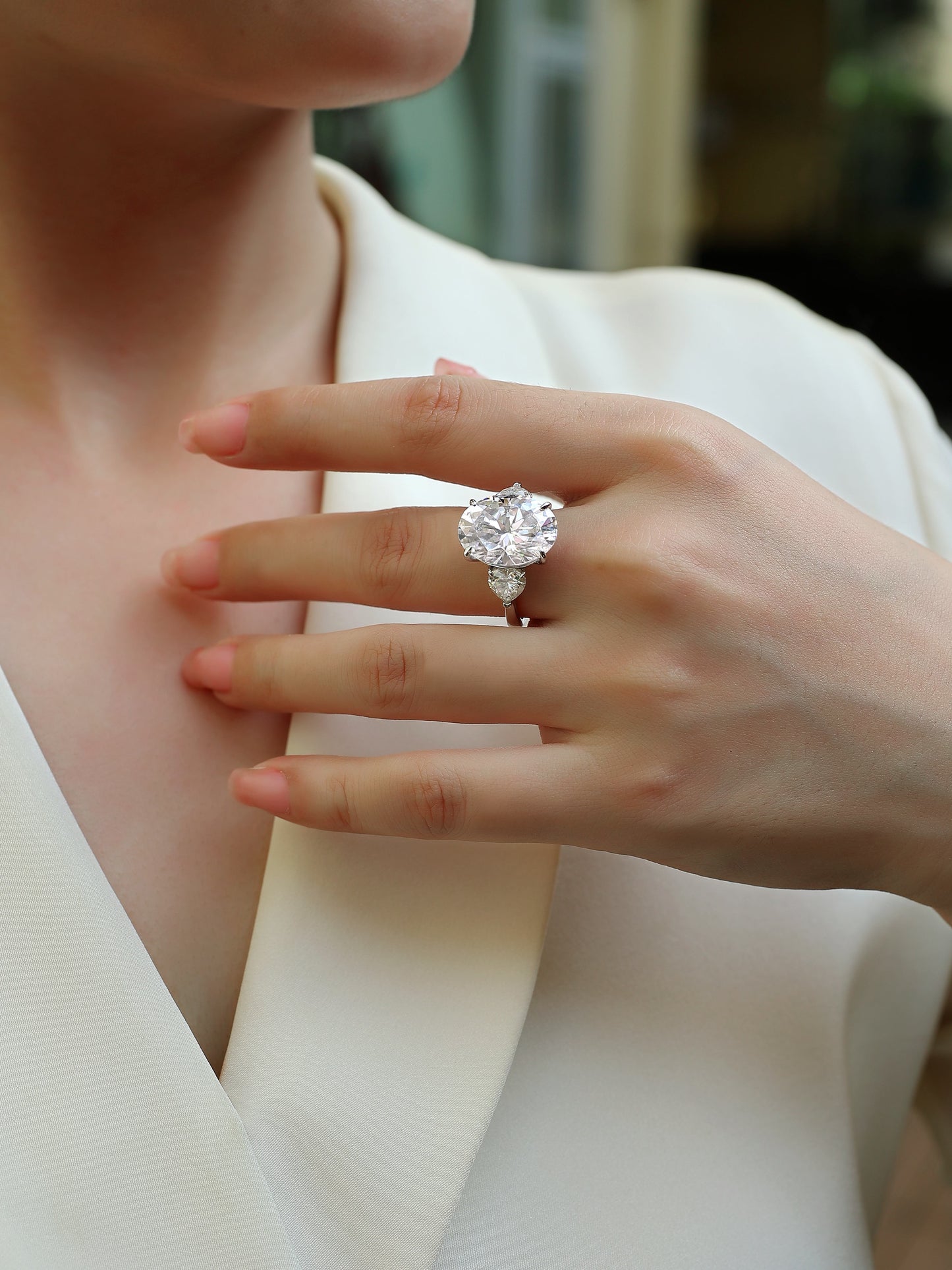 Soul Resonance Moissanite Ring – S925 Silver & Platinum