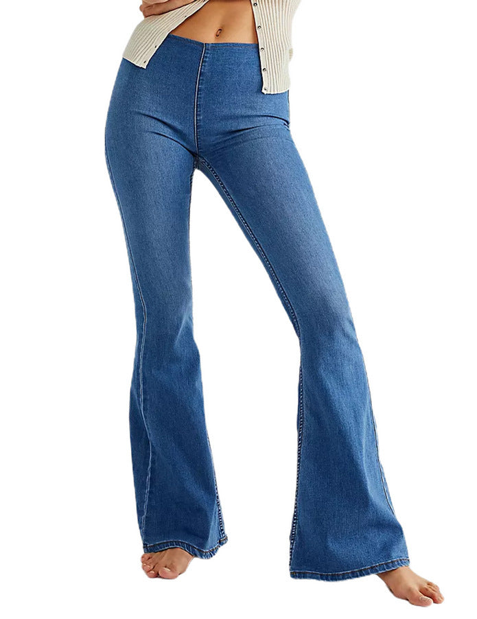 Low Waist Stretch Flared Jeans