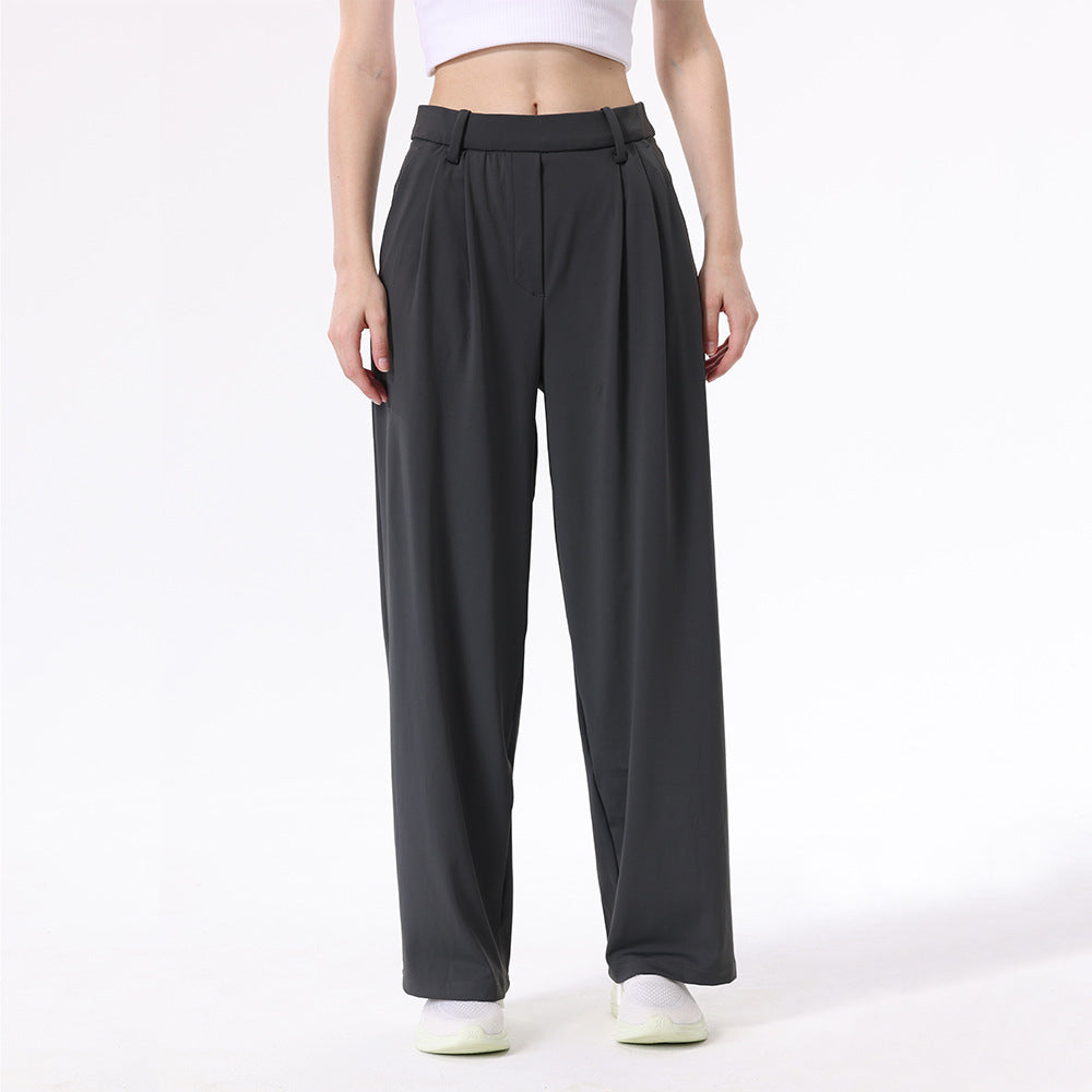 High Waist Drooping Loose Sports Straight Pants Commute Leisure Suit Pants