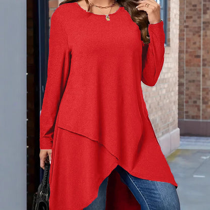 Plus Size Women's Autumn And Winter New Casual Loose Long Sleeves Outerwear Top