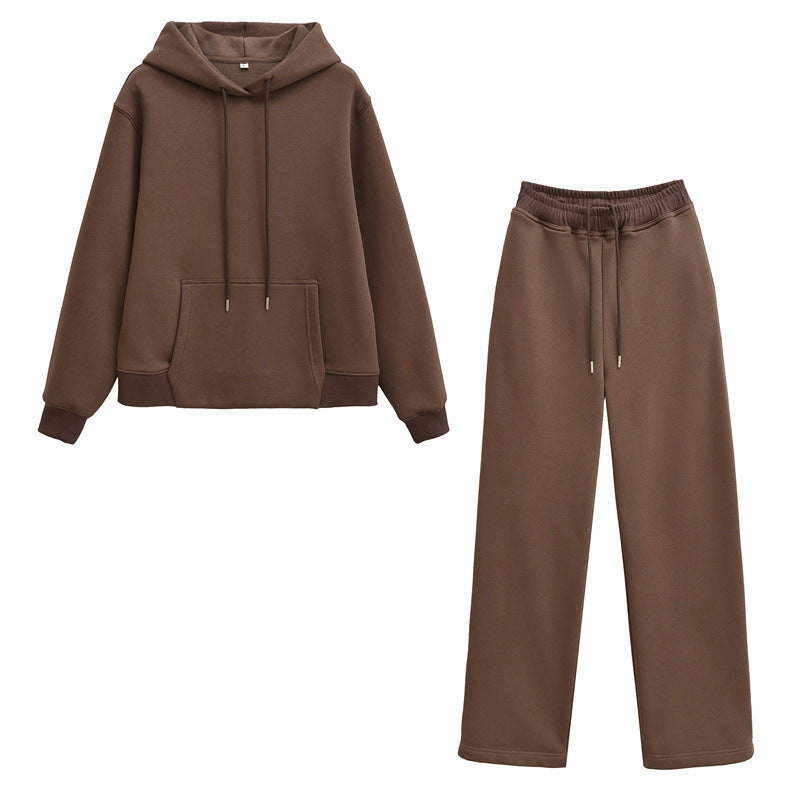 Women's Hooded Sweater Wide-leg Pants