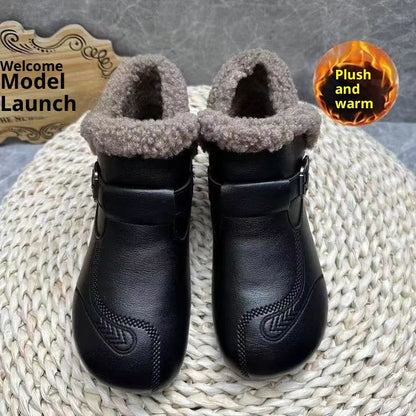 2025 Winter Soft Leather Ankle Boots Women
