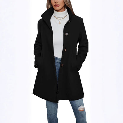 Fashion Casual Autumn And Winter Thick Long Sleeve Woolen Long Thick Coat