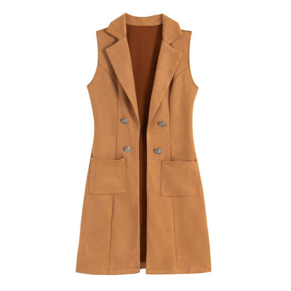 Fashionable Suede Slim-fit Retro Elegant Vest For Women