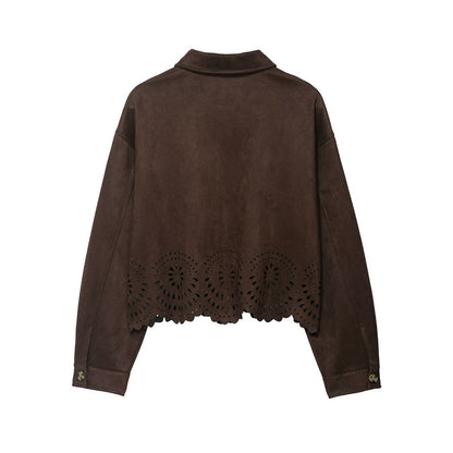 Women's Hollow-out Hem Top And Pants