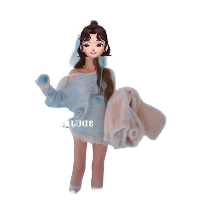 Women's Lace Bow Lace-up Shoulder Top