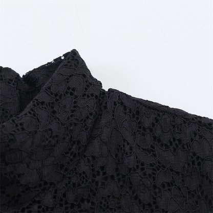 Women's Simple Stitching Lace Short Dress