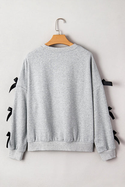 Fashion Ribbon Slit Letter Shirt For Women