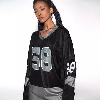 Dopamine Digital Printed Loose Long Sleeves Women's Top