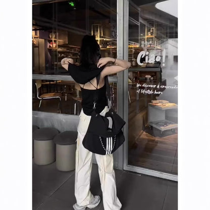 Sleeveless Design Sense Niche Inner Black Outerwear Camisole