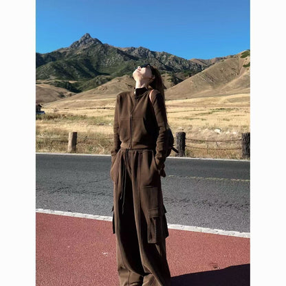 American Retro Sportswear Suit Women's Autumn Loose