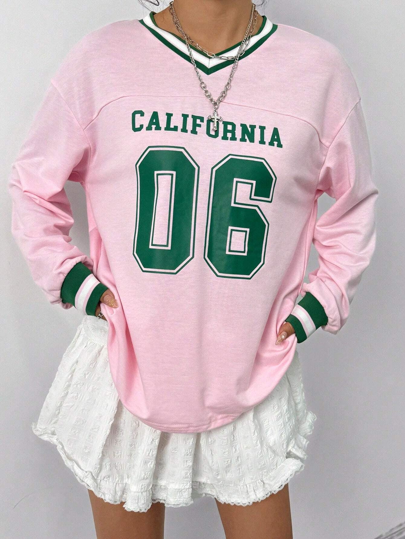 Dopamine Digital Printed Loose Long Sleeves Women's Top