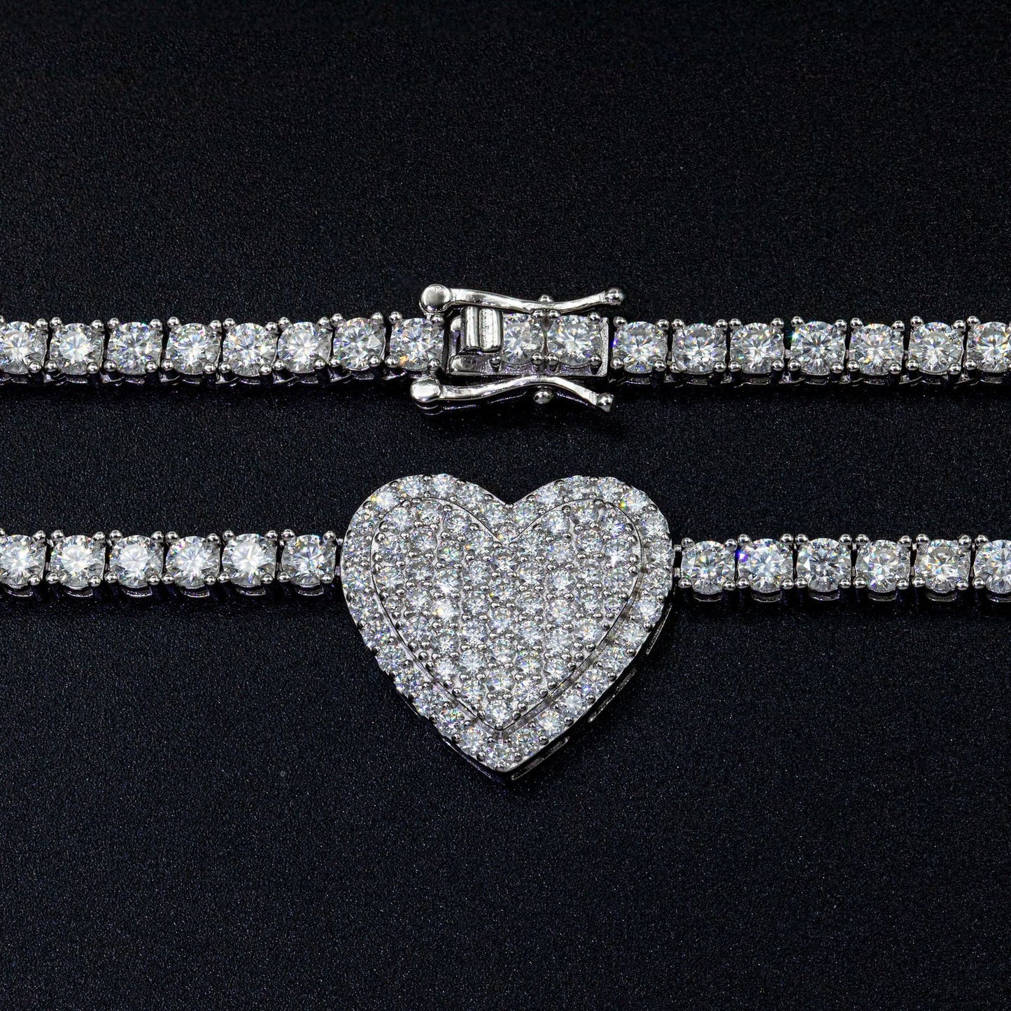 925 Silver Personalized Moissanite Rose Necklace