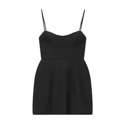 Women's Waist Trimming Spaghetti Straps Short Dress