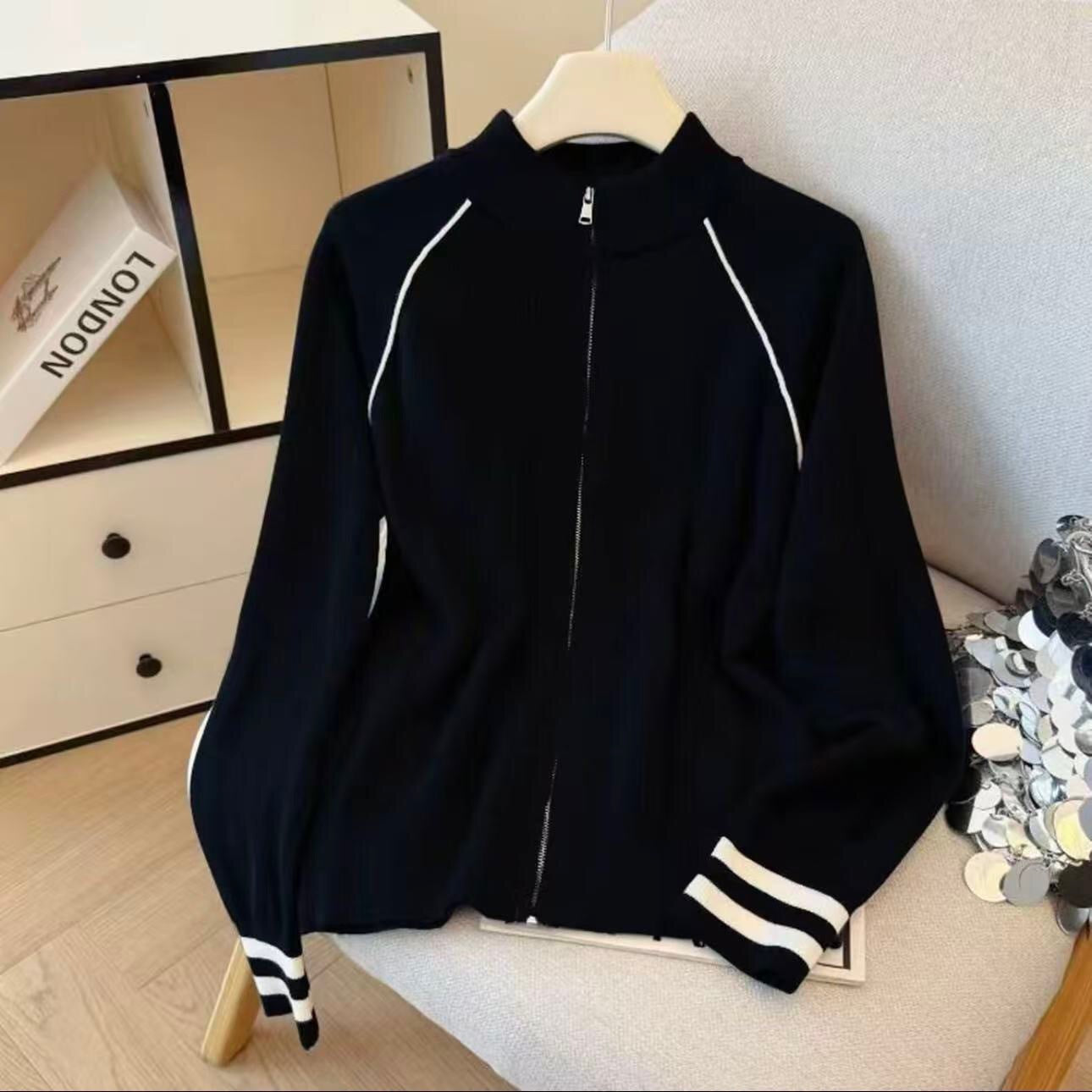 Design Sense Fashion Zipper Cardigan Outerwear