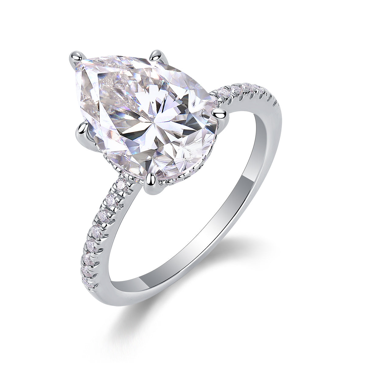 Light and Shadow Moissanite Diamond Ring Set