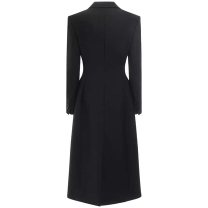 Slim Fit Skirt Hem Women's One Button Mid-length Suit Coat