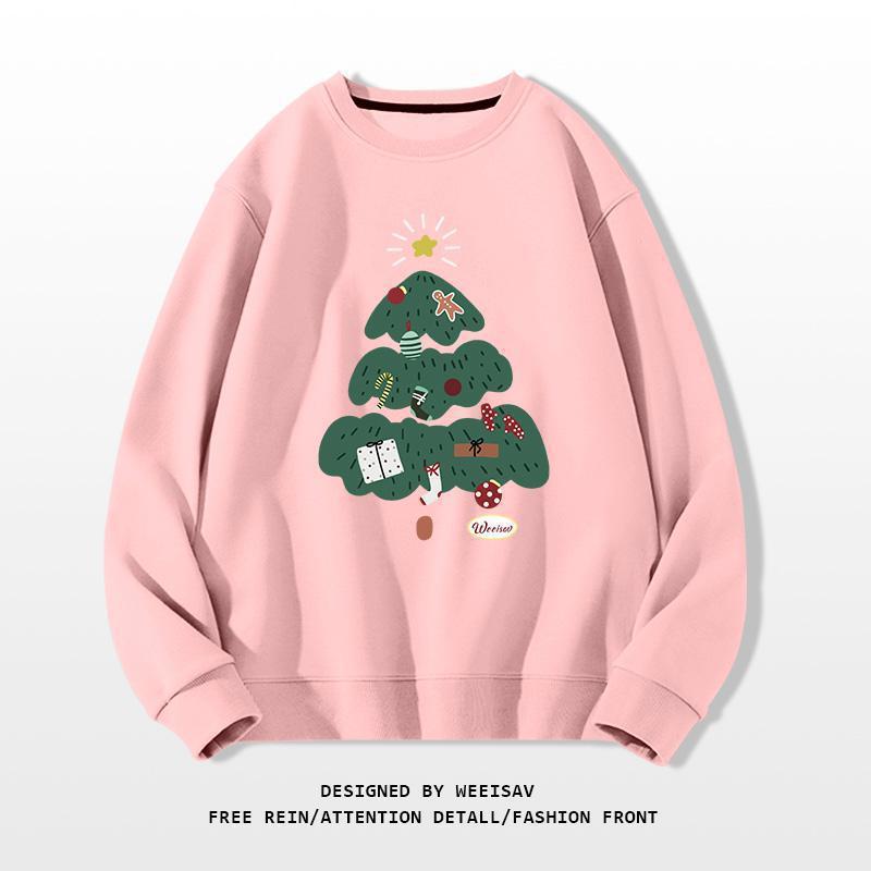 Christmas Tree Design Round-neck Pullover Leisure