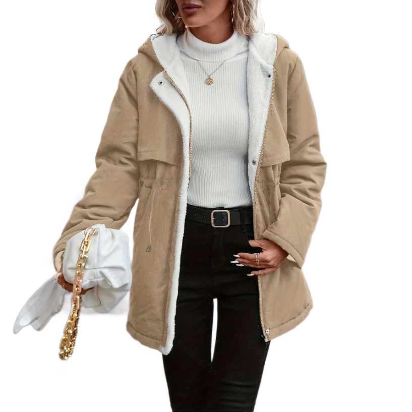 Women's Thick Warm Jacket Solid Color