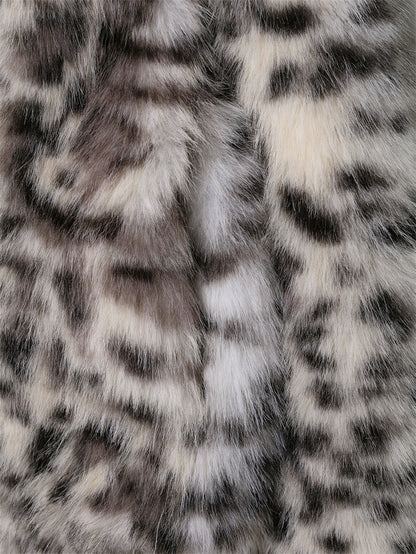 Women's Printed Faux Fur Jacket Coat