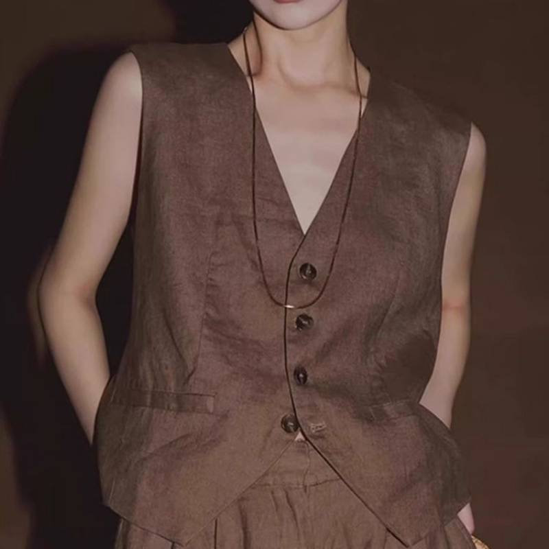 Fashionable High-end Old Money Style Sleeveless Vest Western Style
